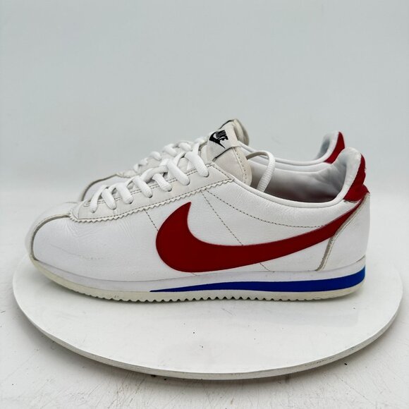 Nike Classic Cortez Forrest Gump Women Size 9 807471-103 White Blue Red Shoes - Picture 1 of 11